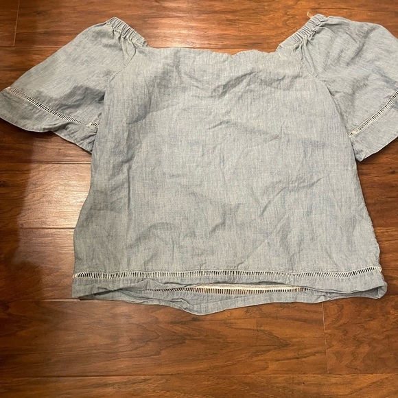 Lauren Ralph Lauren Denim Off the Shoulder Blouse Size L - Picture 4 of 4